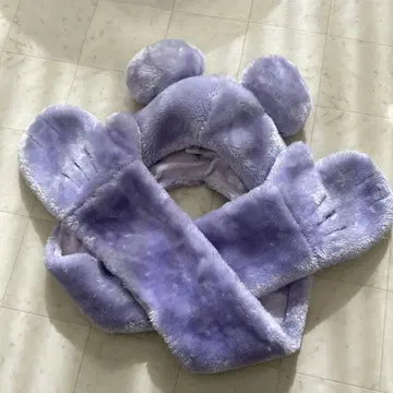 디즈니 미키 머플러 캡 팬캡 보라색