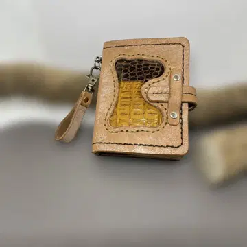 핸드메이드 접이식 지갑 크로커다일 천연 가죽
