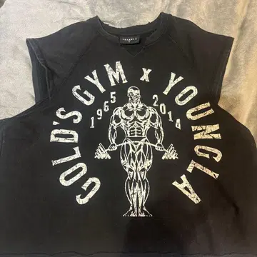 YOUNG LA x GOLD'S GYM 콜라보 컷오프 탱크탑