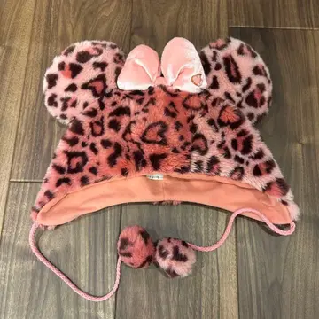 디즈니 팬 캡 구 레오파드 무늬 미니 핑크