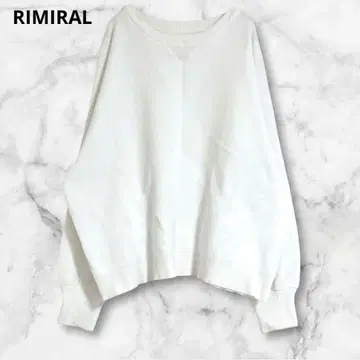 라미랄 오버 사이즈 긴팔 스웨터 니트 화이트 XL 코튼 혼방