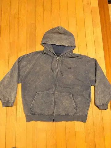 헤비 웨이트 로고 자수 후드티