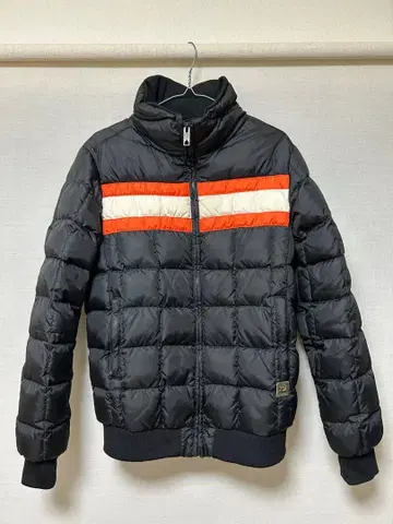 SCOTCH 스트라이프 블랙 다운 자켓