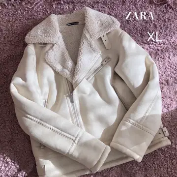ZARA 라이더 자켓 보아 아이보리 빅 사이즈