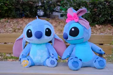 디즈니 스티치 봉제 인형 2체 세트 626 마크 & 리본