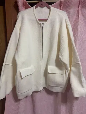 화이트 리브 집업 자켓, 아우터