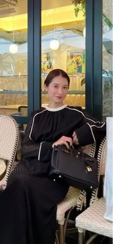 clane 도트 컷 자카드 원피스