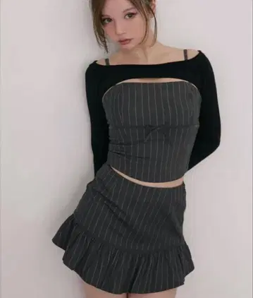 앤드마리 Dany 리본 니트 세트업 그레이 S