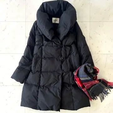 새상품급 로페 ROPE 숄카라 다운 코트 세탁 가능 38 블랙