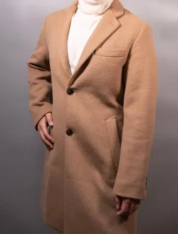 EDIFICE 캐시미어 블렌드 체스터 코트 베이지 M 새상품급