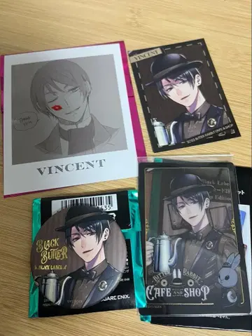 흑집사 블랙 라벨 특전 사진풍 카드 캔뱃지 빈센트