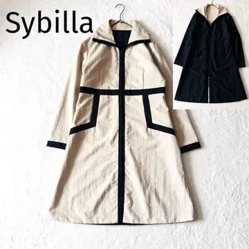 [ 새상품급 ] 시빌라 발수 리버서블 롱 코트 L 베이지 블랙