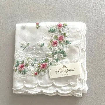 미사용 새상품 포원포원 손수건 화이트 블루밍 나카니시