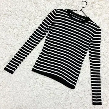 어반 리서치 고품질 크루넥 리브 컴팩트 스웨터 블랙 ( F )