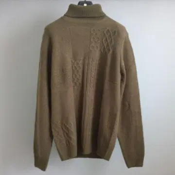 남성용 SSEINSE 센스 카키 디자인 니트 스웨터 L