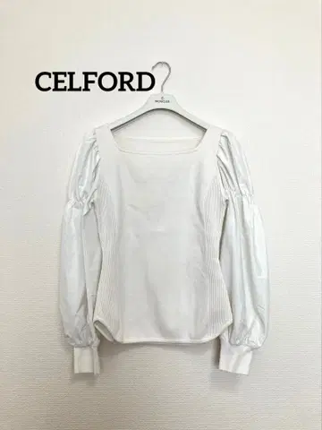 셀포드 CELFORD 퍼프 슬리브 니트 화이트 38