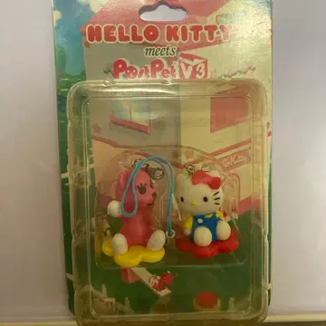 헬로키티 엽서 반려동물 모모 스트랩 2개 세트 레트로