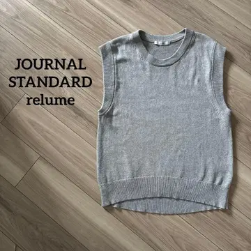 저널 스탠다드 리룸 그레이 코튼 천축 크루넥 베스트