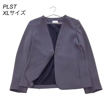 PLAST 플라스테 트리아세 블렌드 컬러리스 자켓 노카라 그레이