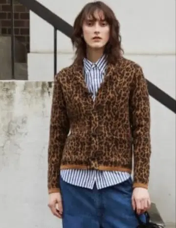 빔즈 보이 BEAMS BOY 레오파드 무늬 가디건