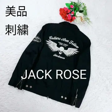 [ 새상품급 ] JACK ROSE 라이트 자켓 3점 자수 와펜 블랙 스컬