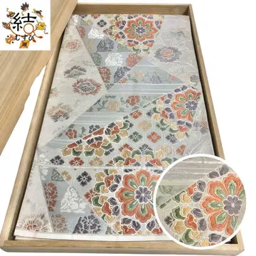 MO-3242 후쿠로 오비 꽃 거북 무늬 화려한 무늬 호분색 은사