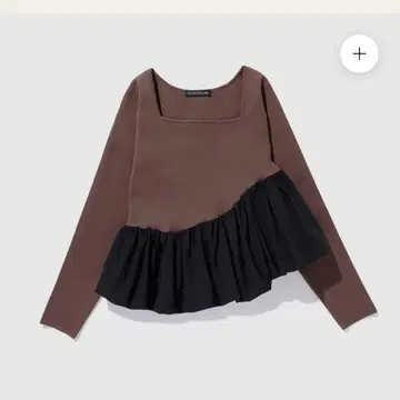 Knit Docking Asymmetry 벌룬 상의 브라운 초코