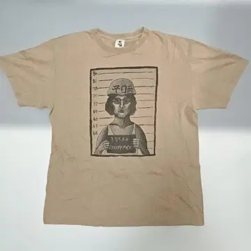 체리 피크 not gang 프린트 T셔츠 베이지