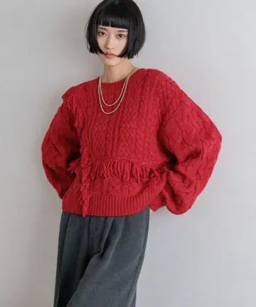 LOWRYS FARM 니트 빨간색