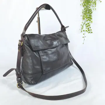 [genten] 새상품급 가죽 2WAY 숄더백 브라운