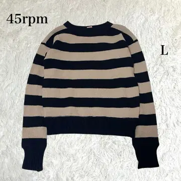 [ 45rpm ] 보더 니트 블랙 베이지 사이즈 3