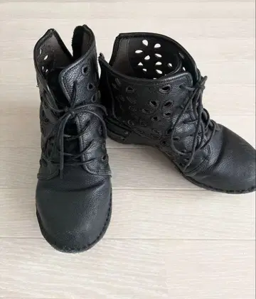 히나 데이 그린 소가죽 숏부츠 레어 디자인