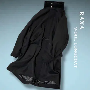 [ RAXA 라샤 ] A라인 모드 롱 코트 스탠 칼라 블랙 L