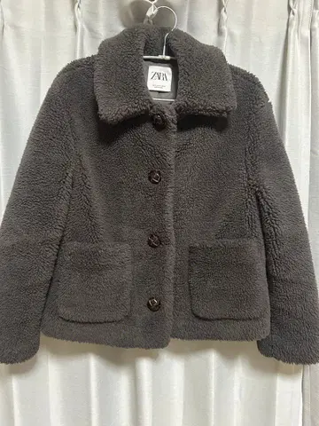ZARA 다크 그레이 보아 자켓