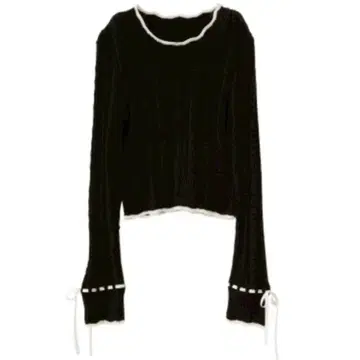 릴리안캐럿 LILLIANCARAT 트리밍 패턴 메쉬 니트 블랙 익명 배송