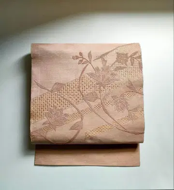 나고야 오비 상량 자수 베이지