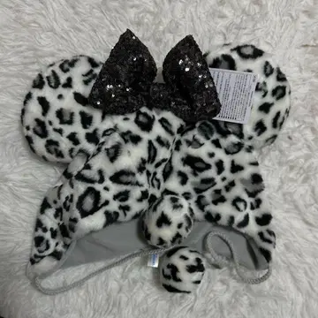 미사용 새상품 레오파드 무늬 미키 귀도리 모자 팬캡