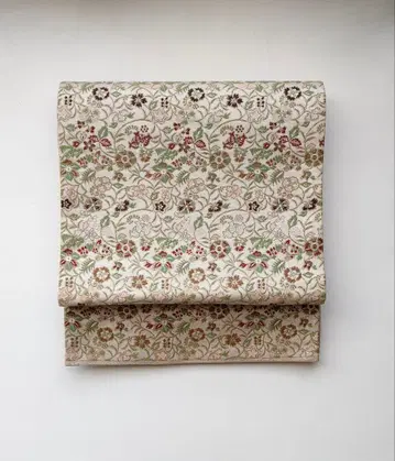 후쿠로 오비 류무라 직물 당화 전통 패턴 베이지