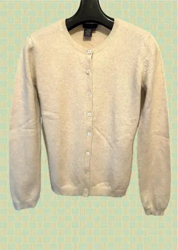 BCBG 캐시미어 100% 여성용 가디건 베이지 S 사이즈