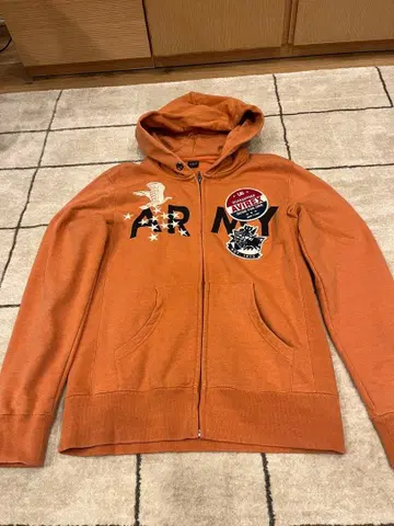 AVIREX 오렌지 후드티 L 사이즈