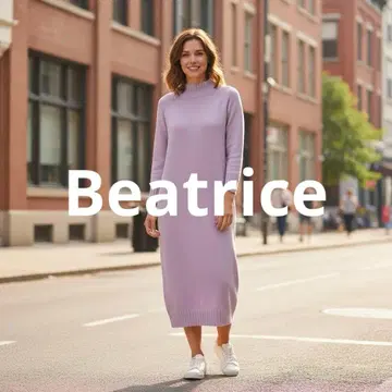 새상품급 정가 29,000엔 Beatrice 울 캐시미어 롱 니트 원피스