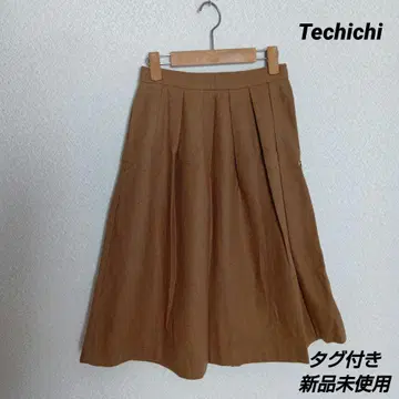 [ 새상품 정가: 6,900엔 ] Techichi 카멜 턱 스커트 S