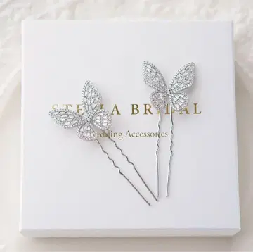 스텔라 브라이덜 나비 헤어핀 2개