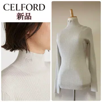 [셀포드] 새상품 자수 장식 리브 니트 풀오버