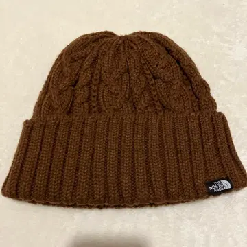 THE NORTH FACE 브라운 니트 모자 케이블 짜임