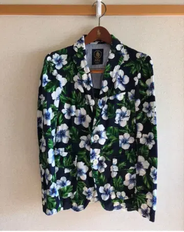 [ Deuxieme classe ] 플로럴 패턴 테일러드 자켓 네이비