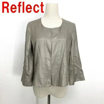 A254 리플렉트 노카라 자켓 면 안감 없음 그레이 베이지 9