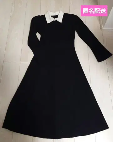 [ 새상품급 ] SNIDEL 카라 부착 니트 원피스 블랙