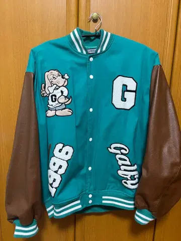 GALFY 바시티 자켓 1996년 터콰이즈