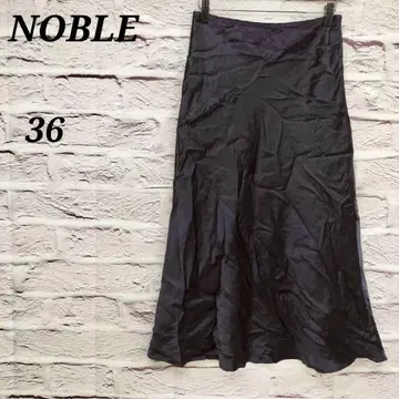 노블 [ 36 ] 롱 플레어 스커트 광택감 새틴 퍼플 계열
